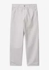 Carhartt Single Knee Pant Sonyc Silver In Cotton In White