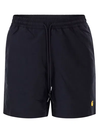 Carhartt Beach Shorts With Logo In Blue