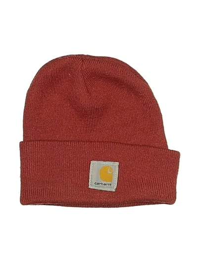 Pre-owned Carhartt Beanie Hat In Burgundy