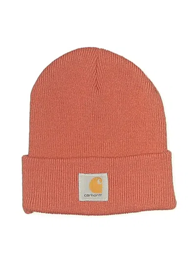 Pre-owned Carhartt Beanie Hat In Orange