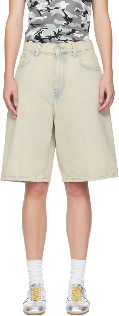 Carhartt Beige Brandon Denim Shorts In Green