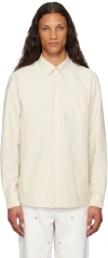 Carhartt Button-down Collar Logo-embroidered Cotton Oxford Shirt In Xx 2a0 Cornsilk / Wh
