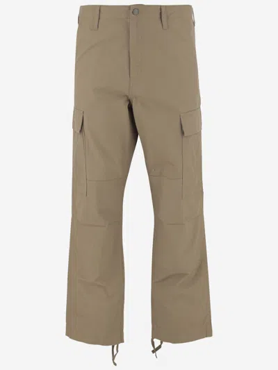 Carhartt Beige Cargo Trouser In Brown