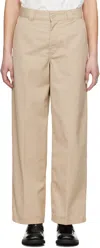 Carhartt Beige Craft Trousers In Wall Rinsed