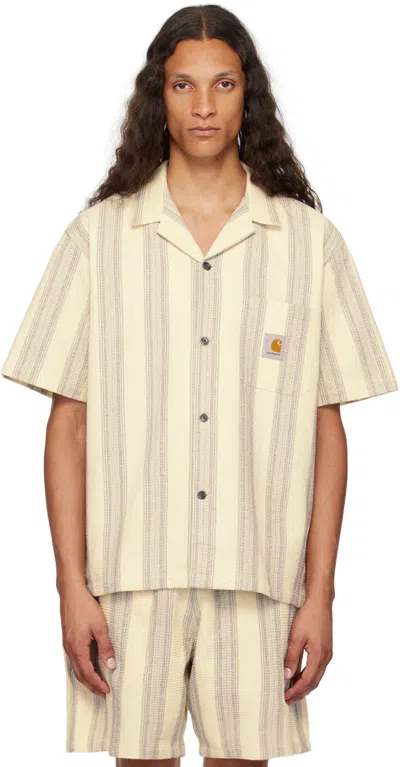 Carhartt Beige Dodson Stripe Shirt In Xx 2a2 Natural Strip