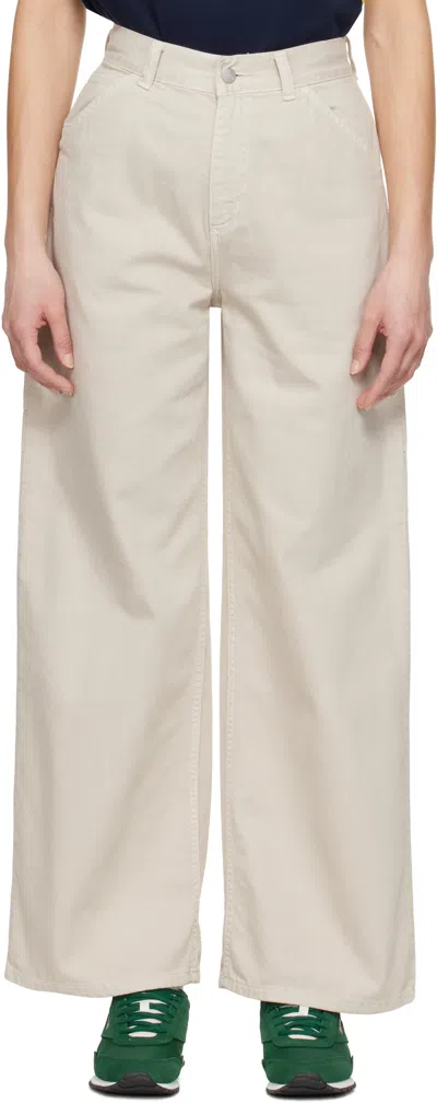 Carhartt Beige Jens Trousers In Fleur De Sel Stone D