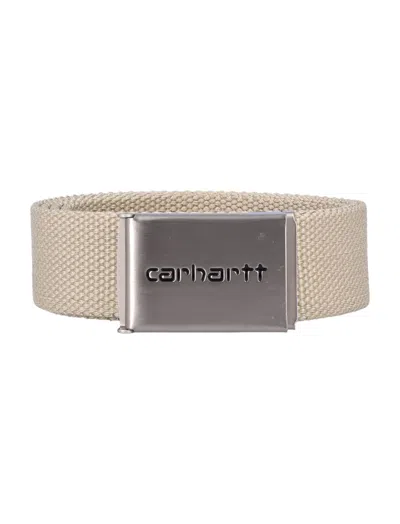 Carhartt Beige Logo Buckle Belt In Neutral