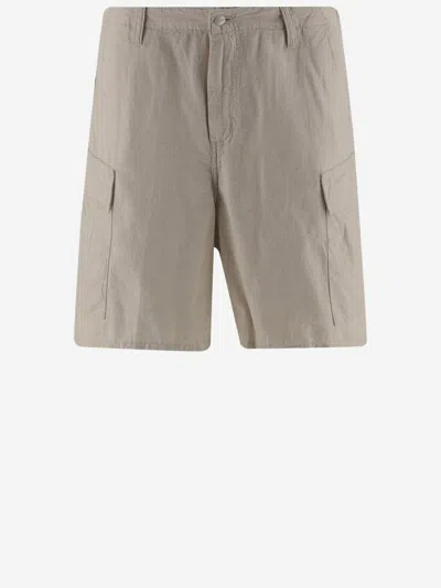 Carhartt Beige Logo Cargo Shorts In Sand