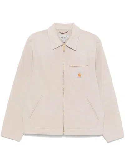 CARHARTT BEIGE LONG SLEEVES LOGO JACKET