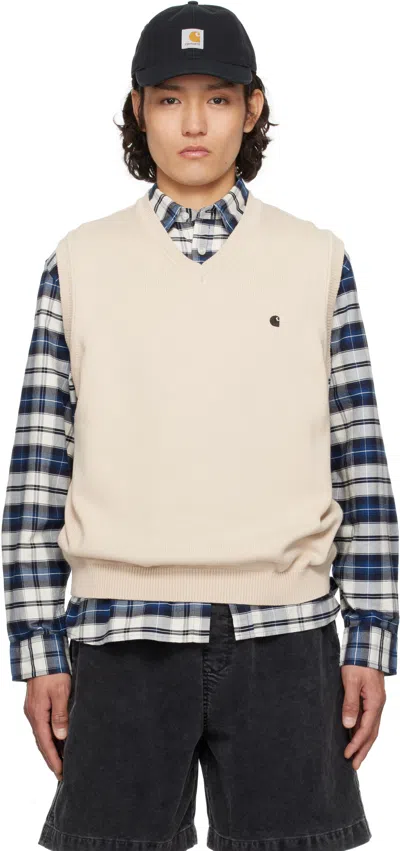 Carhartt Beige Madison Vest In 2nqxxfleurdesel/blck