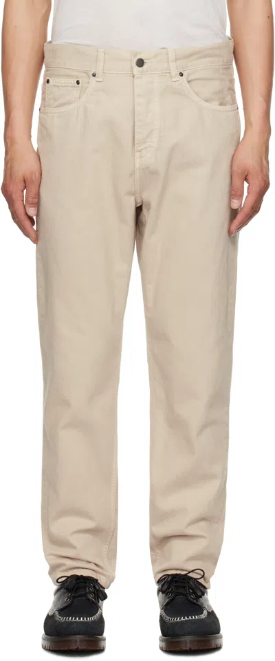 Carhartt Beige Newel Trousers In Fleur De Sel 2lp4j