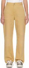 Carhartt Beige Pierce Trousers In Bourbon Aged Canvas