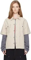 Carhartt Beige Short Sleeve Michigan Shirt In White