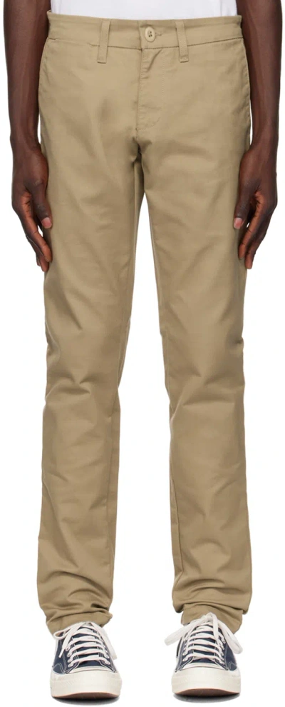 Carhartt Beige Sid Trousers In 02 8y Leather