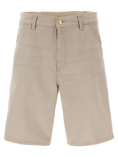 CARHARTT BEIGE SINGLE KNEE BERMUDA SHORTS