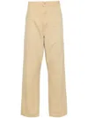 Carhartt Og Single Knee Printed Straight-leg Organic Cotton-canvas Trousers In Beige