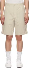 Carhartt Beige Single Knee Shorts In Natural