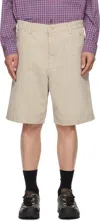 Carhartt Beige Single Knee Shorts In 2or4o Dusky Beige