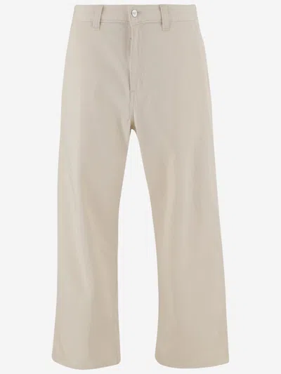 Carhartt Beige Soft Cotton Long Pants In Neutral