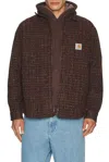 Carhartt Ip Mens Bellamy Boucle Woven Shirt Bellamy Check Tobacco In Brown