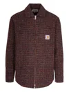 Carhartt Ip Mens Bellamy Boucle Woven Shirt Bellamy Check Tobacco In Brown