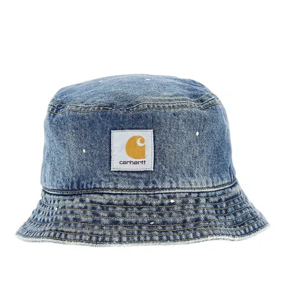 Carhartt Logo-patch Denim Bucket Hat In Blue