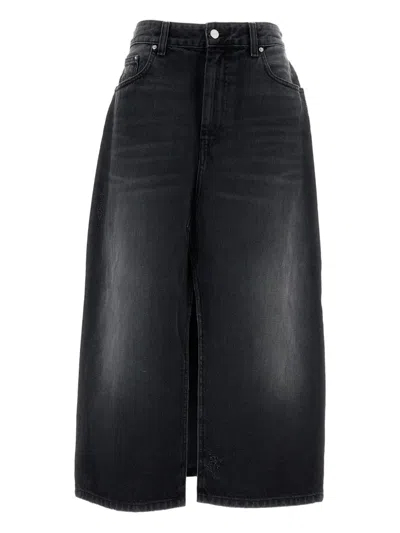 Carhartt Belt-loop Five-pocket Midi Skirt In Black
