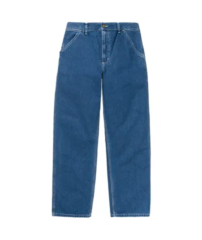 Carhartt Belt Ring Denim Trousers In Blue