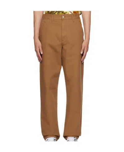 Carhartt Belt Ring Denim Trousers In Brown
