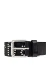 Carhartt Script 4cm Studded Leather Belt In Black