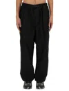 Carhartt Elastic Waistband Trousers With Pockets And Loops In Black