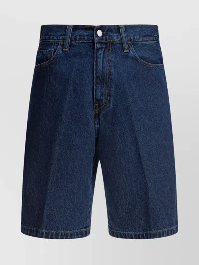 Carhartt Belted Shorts Front Back Pockets In Blue