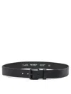 Carhartt Wip Black Leather Belt In Black