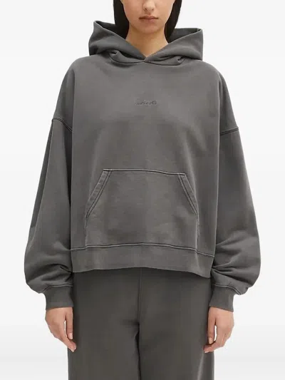 Carhartt Benton Embroidered-logo Hoodie In Gray