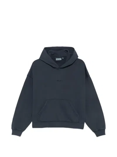 Carhartt Benton Garment-dyed Hoodie In Blue