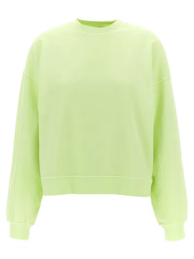 Carhartt Crew Neck Sweatshirt Ribbed Cuffs In Green