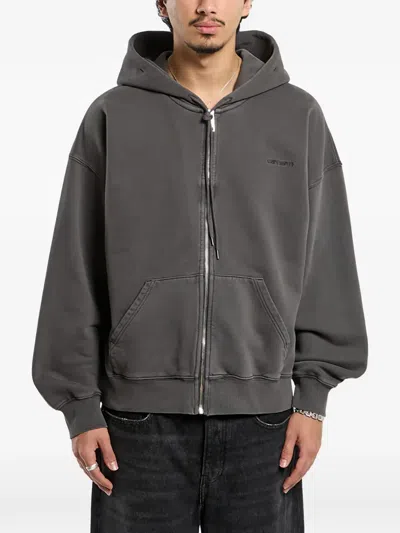 Carhartt Benton Zip-up Hoodie In Gray