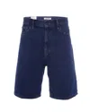 Carhartt Dark Blue Solid Short In Blue