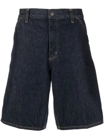 Carhartt Bermuda Rinsed Single Knee In Blue