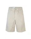 Carhartt Bermuda Single Knee Fleur De Sel In Beige