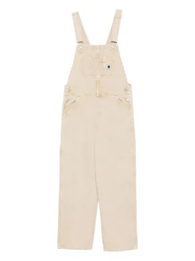 CARHARTT BIB BUTTON-FASTENING POCKET DUNGAREE