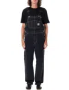 Carhartt Denim Dungarees With Adjustable Straps In Black Stone Wash