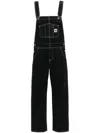 Carhartt Black Bib Straight Denim Overalls In Black