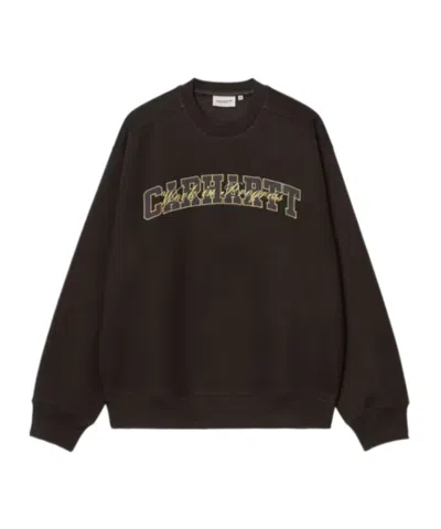 Carhartt Big School Crew-neck Sweatshirt In Brown