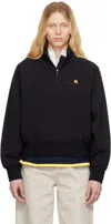 Carhartt Black American Script High Neck Sweatshirt In Black