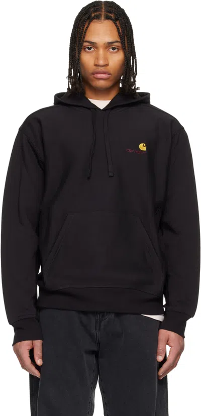 Carhartt Wip Black Cotton Blend Hooded American Script Jacket