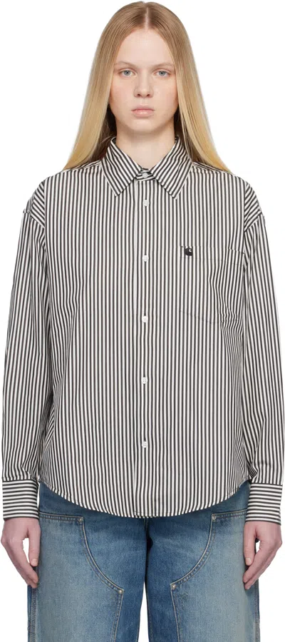 Carhartt Wip Logo Detail Striped Shirt In Multi
