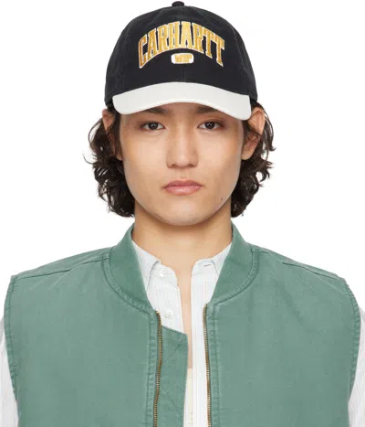 Carhartt Black & White Lecture Cap In K02xx Black / Wax