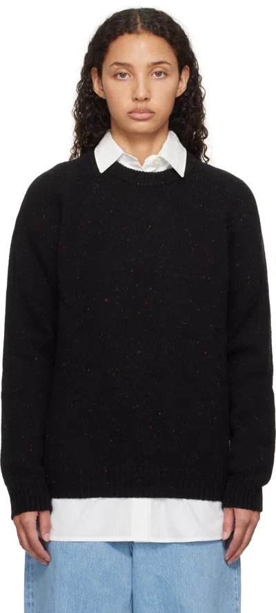 Carhartt Black Anglistic Sweater In Speckled Black