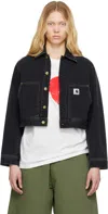 Carhartt Black Arca Denim Jacket In Black Stone Washed